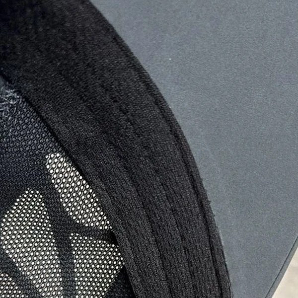 Inside the cap: the deep black sweatband at the brim